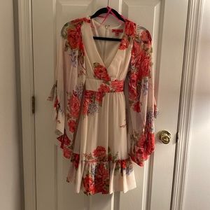 *SOLD* Betsey Johnson sz 2 cream and pink rose boho dress *SOLD*